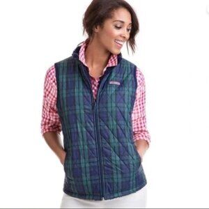Vineyard Vines Deep Bay Plaid Reversible Vest